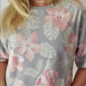 Z Supply Sione French Terry Floral T- Shirt Sweatshirt Top S New